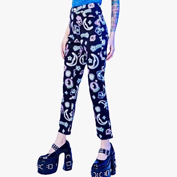 Dolls Kill X Horoscopez SIGN TIMES MOM JEANS ASTRO - Picture 3 of 16